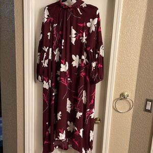 NWT Prologue Floral Burgundy Dress XL